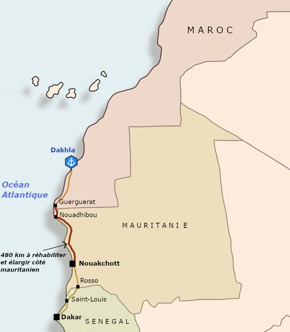 Maroc-Mauritanie: accord pour réhabiliter 480 km sur l’axe Nouadhibou-Nouakchott